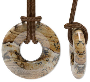 Larks Head knot around a donut focal
